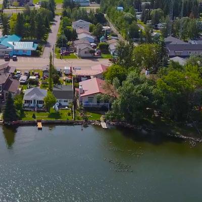 The village of Alberta Beach from above